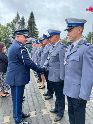 uroczystości obchodów Święta Policji w Komendzie Powiatowej Policji w Lesku 25 lipca 2024 roku