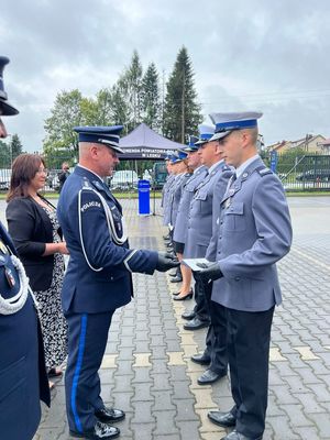 uroczystości obchodów Święta Policji w Komendzie Powiatowej Policji w Lesku 25 lipca 2024 roku