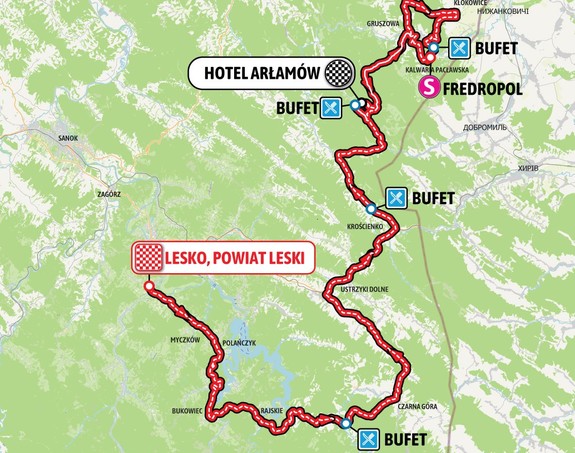 mapa wyścigu kolarskiego