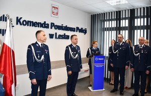 Uroczystość z okazji zdania i objęcia obowiązków służbowych na stanowisku Komendanta Powiatowego Policji w Lesku