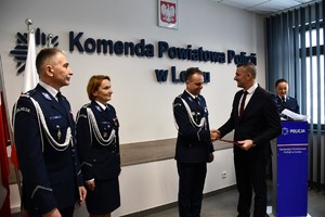 Uroczystość z okazji zdania i objęcia obowiązków służbowych na stanowisku Komendanta Powiatowego Policji w Lesku