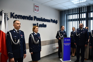 Uroczystość z okazji zdania i objęcia obowiązków służbowych na stanowisku Komendanta Powiatowego Policji w Lesku