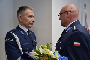 Uroczystość z okazji zdania i objęcia obowiązków służbowych na stanowisku Komendanta Powiatowego Policji w Lesku