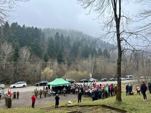 uroczystości 79.rocznicy mordu w Łubnem koło Baligrodu